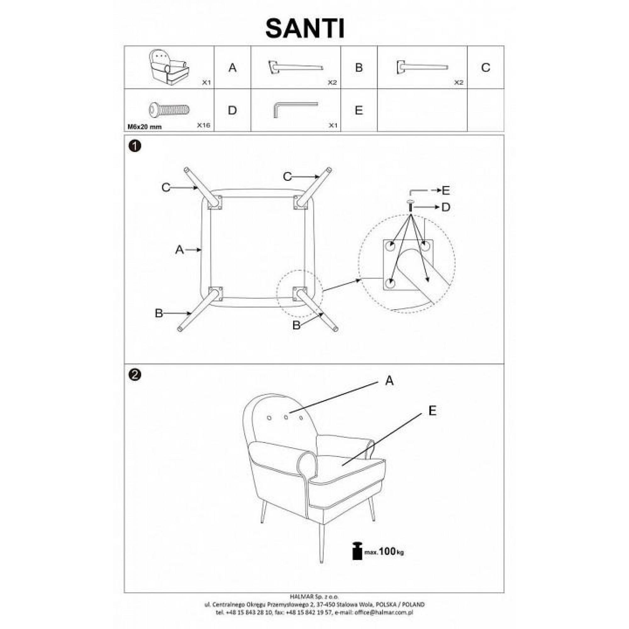 Кресло Santi V-CH-SANTI-FOT-C.ZIELONY