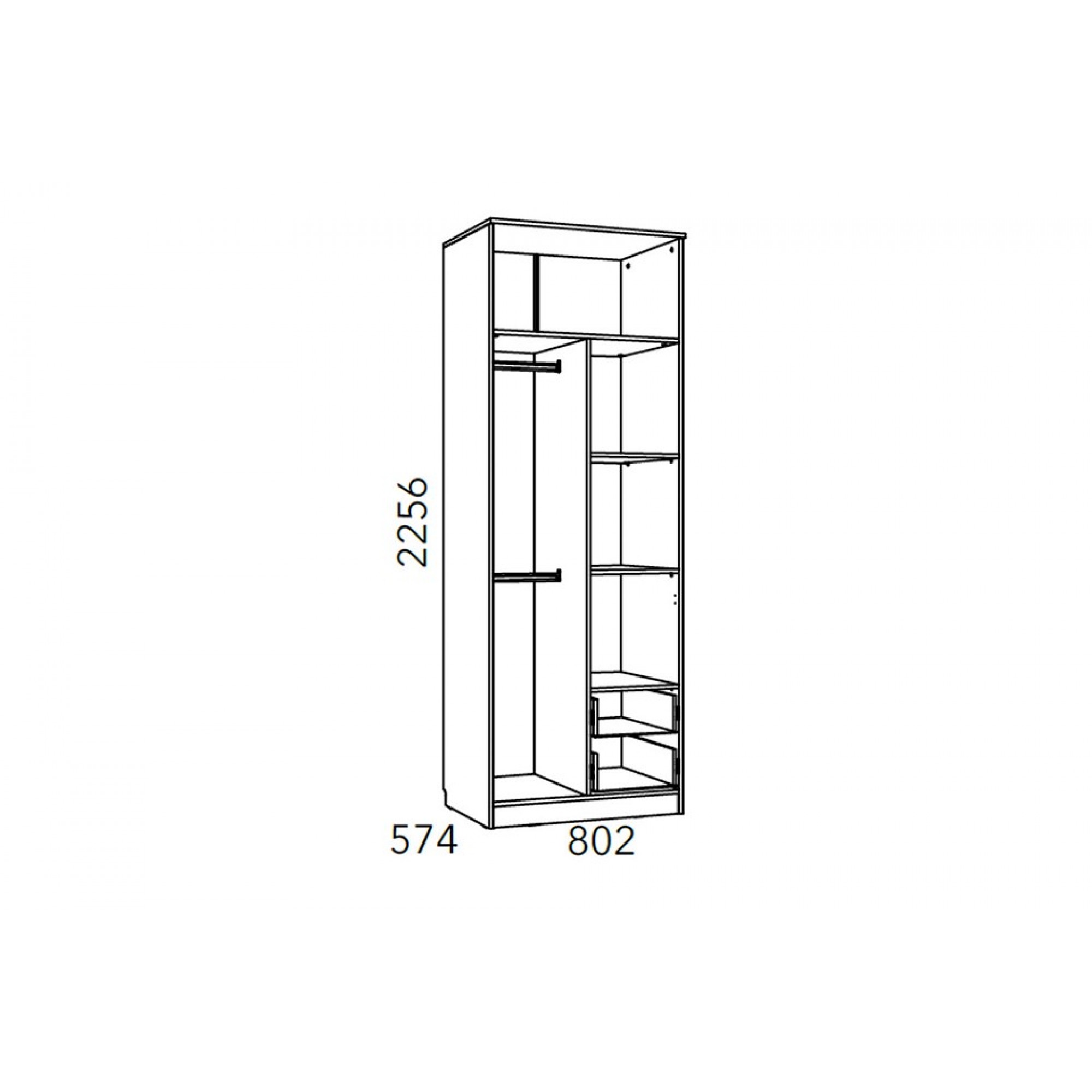 Шкаф платяной Фанк НМ 014.07 М    SLV_ML354868689