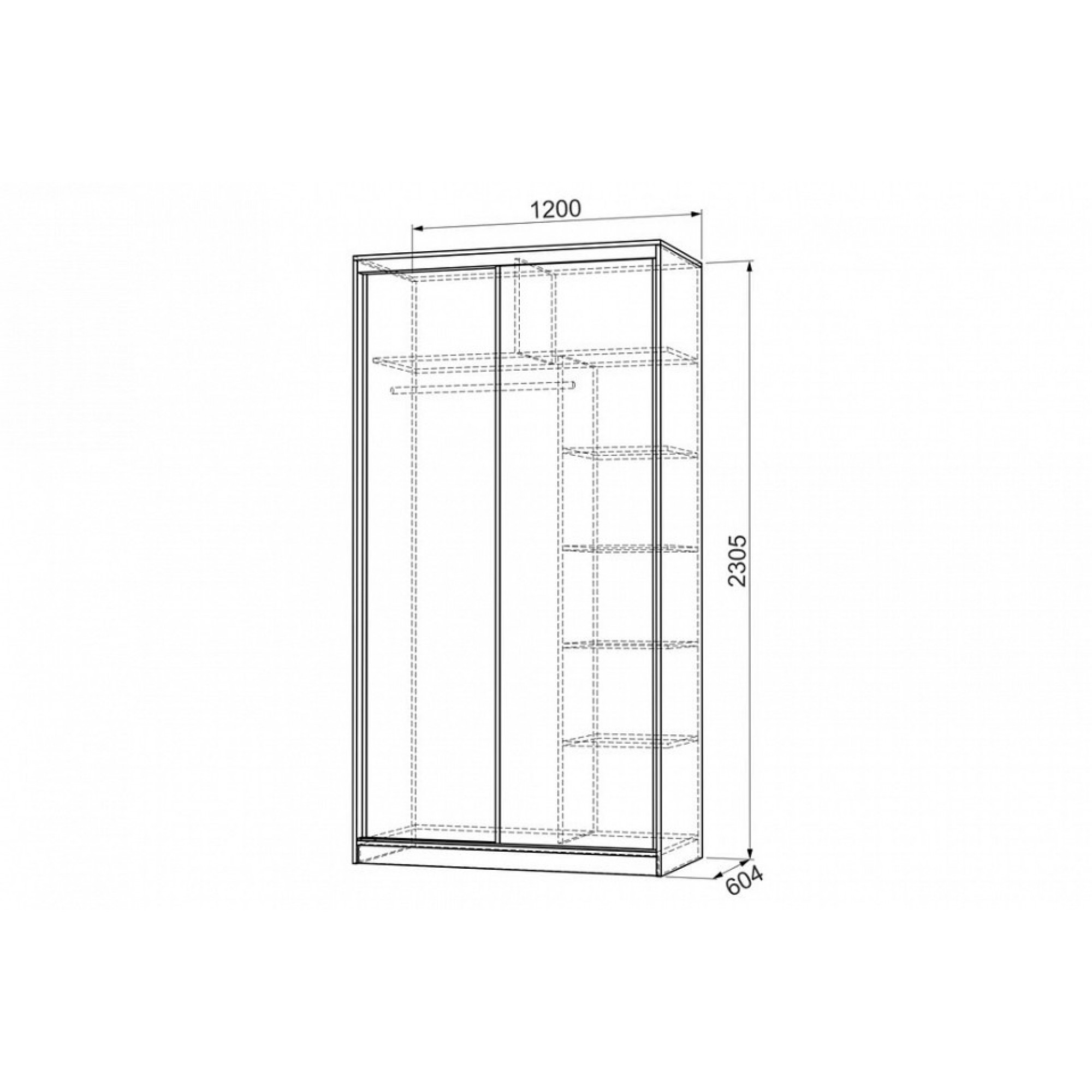 Шкаф-купе Рио 4-600 волны 2    MBS_SK-04R40_0144