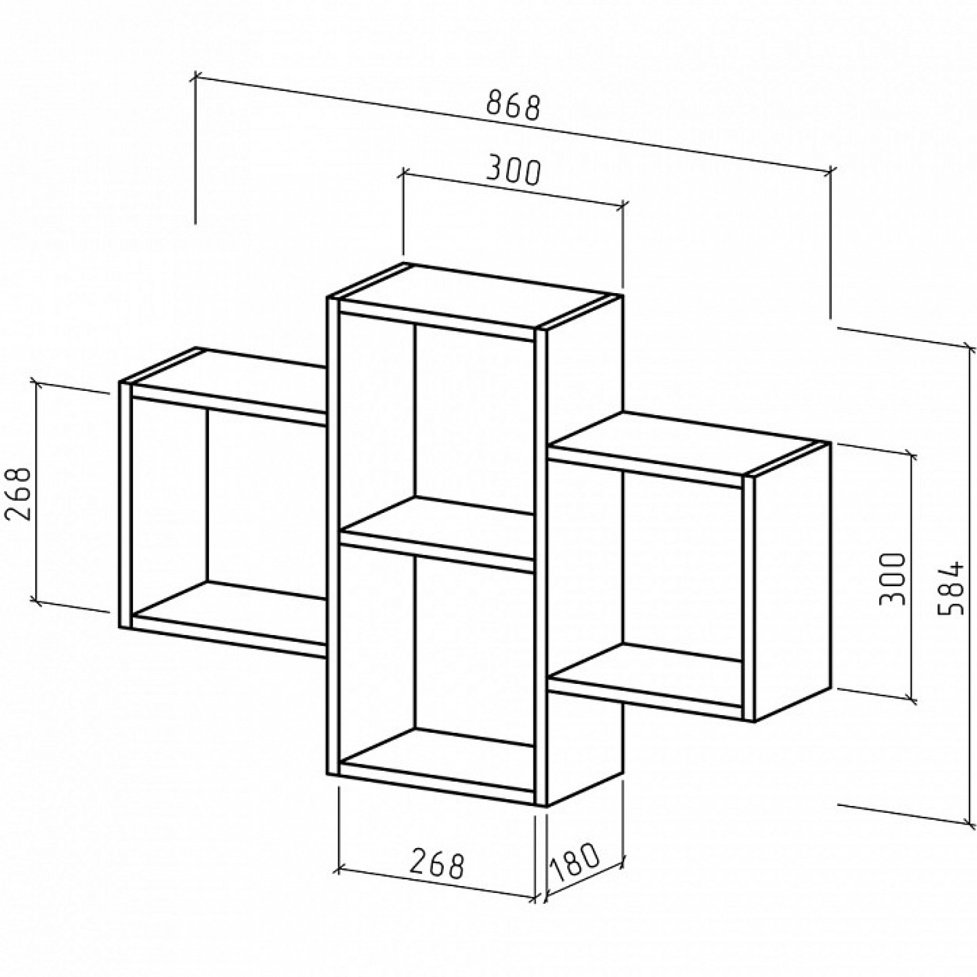 Полка книжная Флэш-7    MAS_PNFL-7-DAT