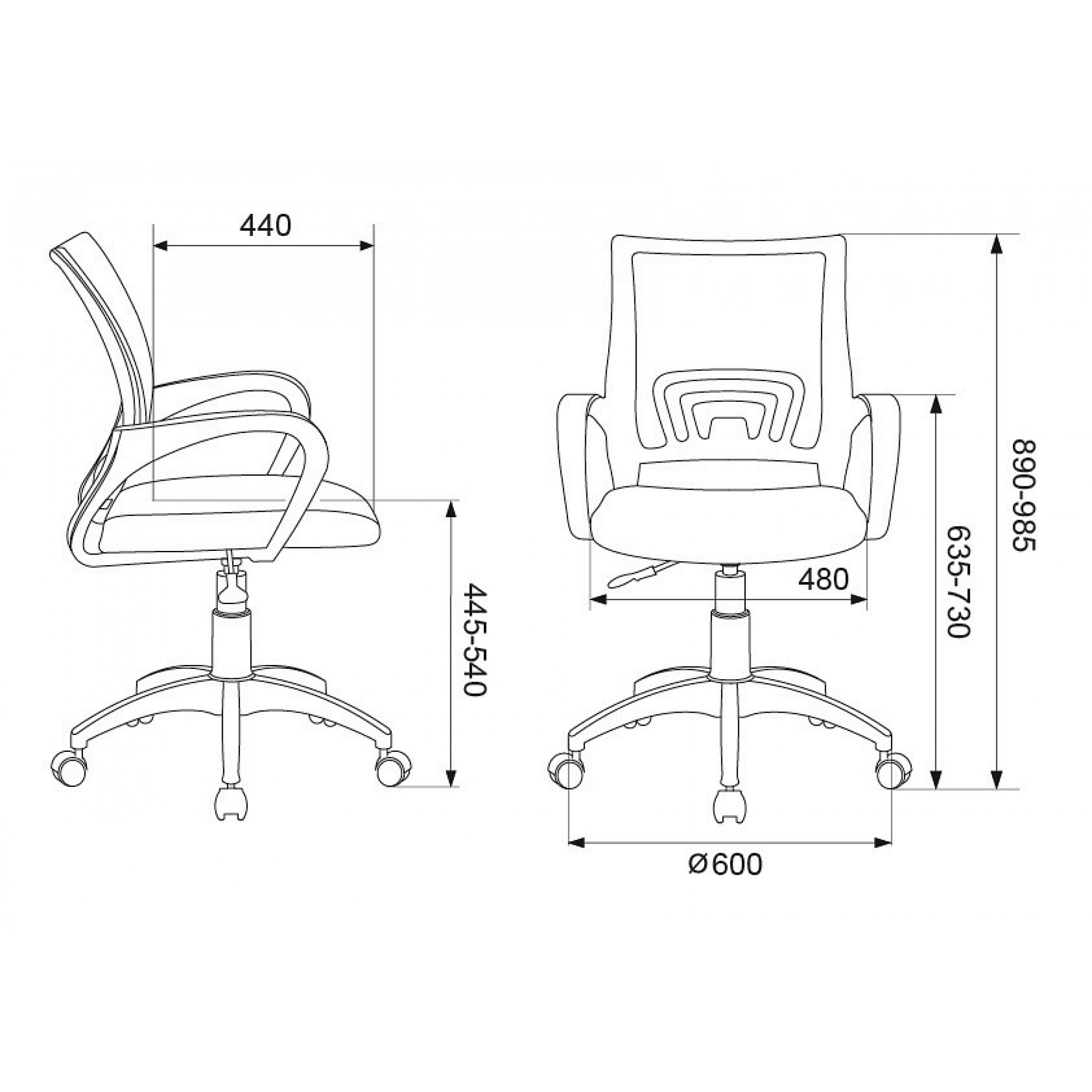 Кресло комьютерное CH-W695NLT/DB/TW-10N    BUR_1483033