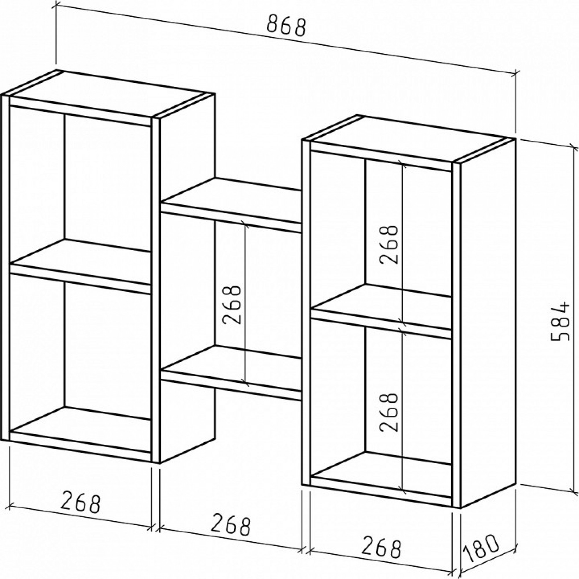 Полка книжная Флэш-10    MAS_PNFL-10-DS