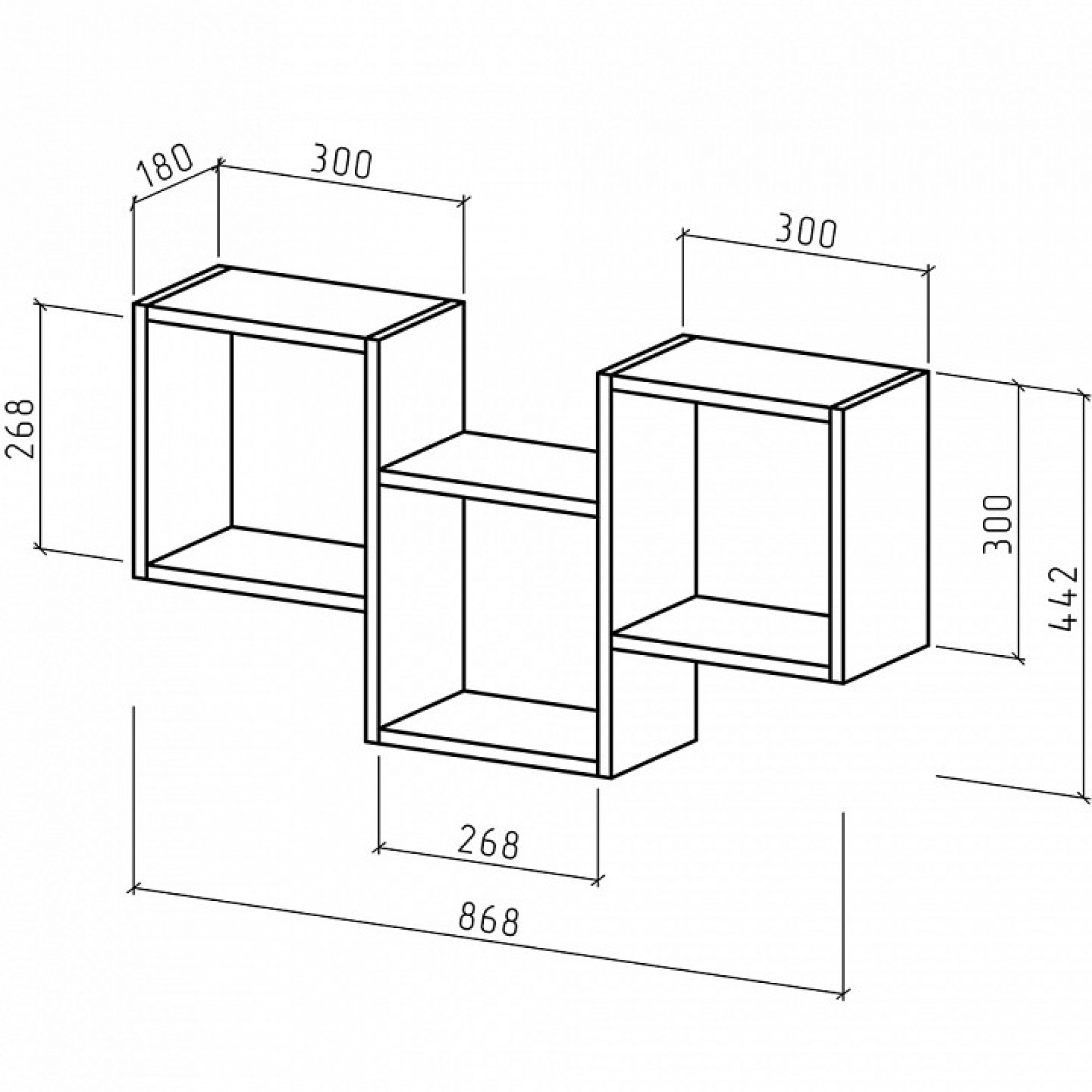 Полка книжная Флэш-3    MAS_PNFL-3-DAT