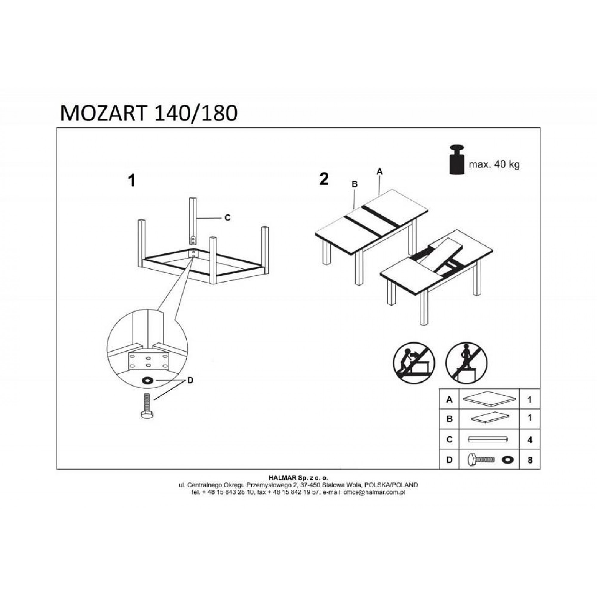 Стол обеденный Mozart V-PL-MOZART-ST-140/180