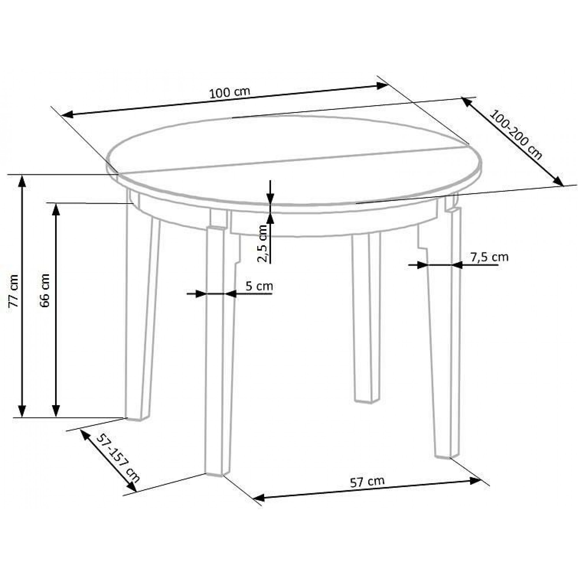 Стол обеденный Sorbus    HLM_V-PL-SORBUS-ST-DAB_MIODOWY_GRAFITOWY