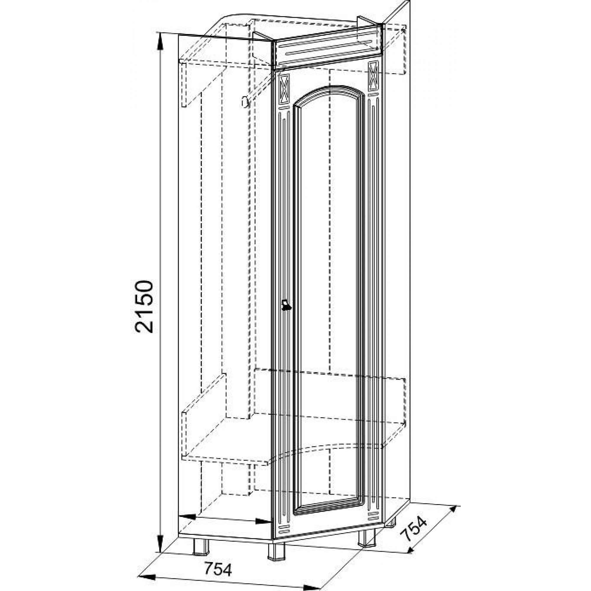 Шкаф платяной Элизабет ЭМ-1 KOM_EM1_1_1