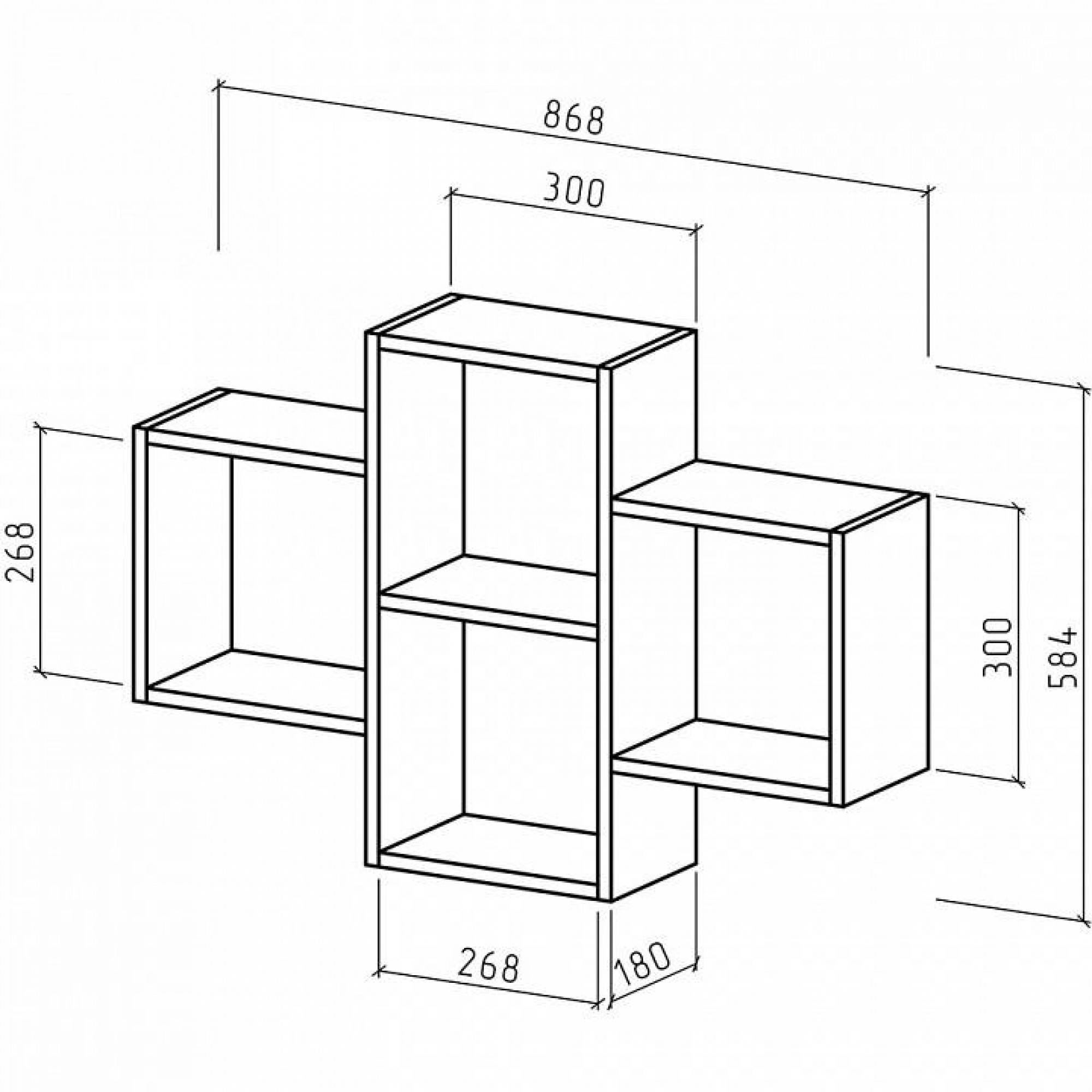 Полка книжная Флэш-7    MAS_PNFL-7-BEL