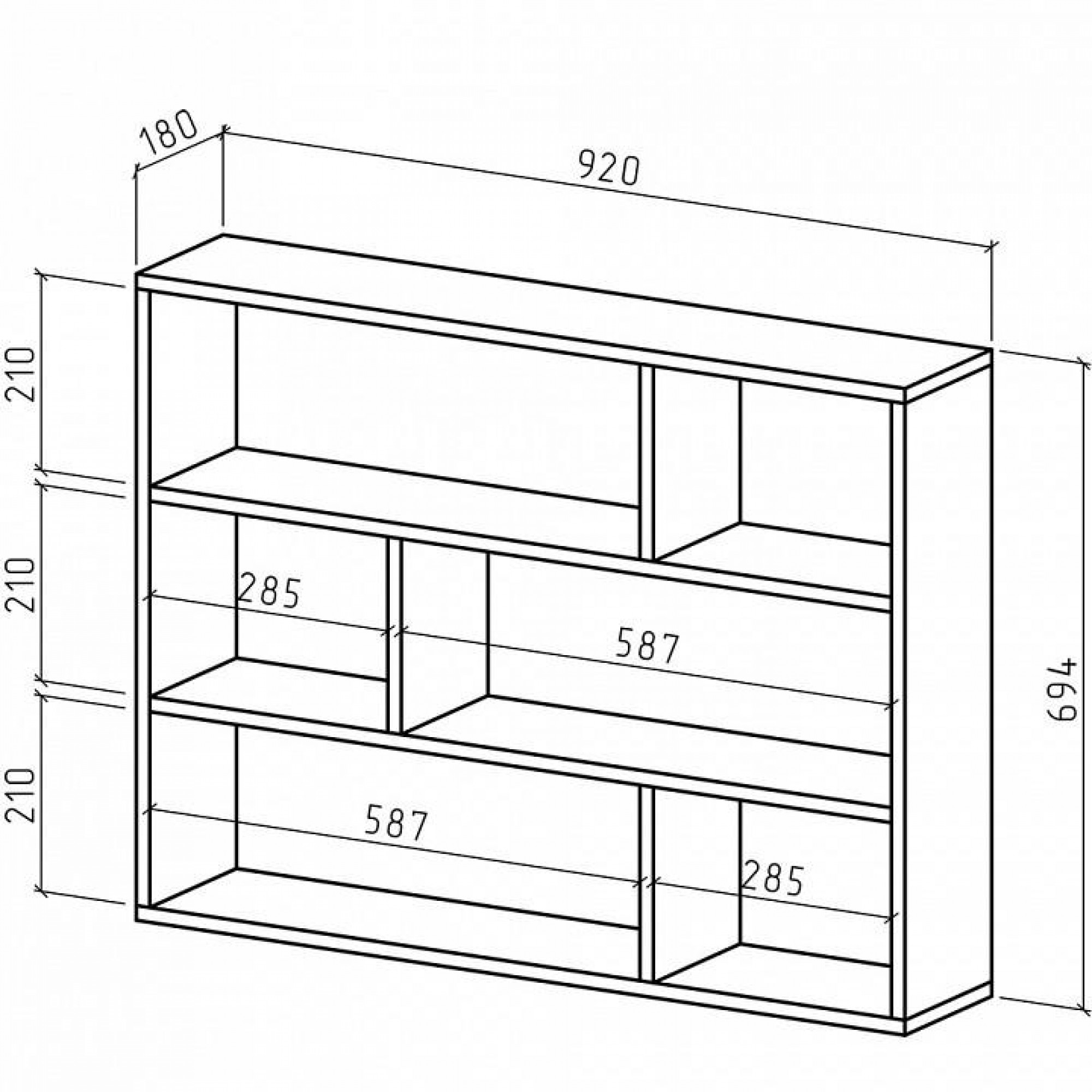 Полка книжная Реал-2    MAS_PNRE-2-DAT