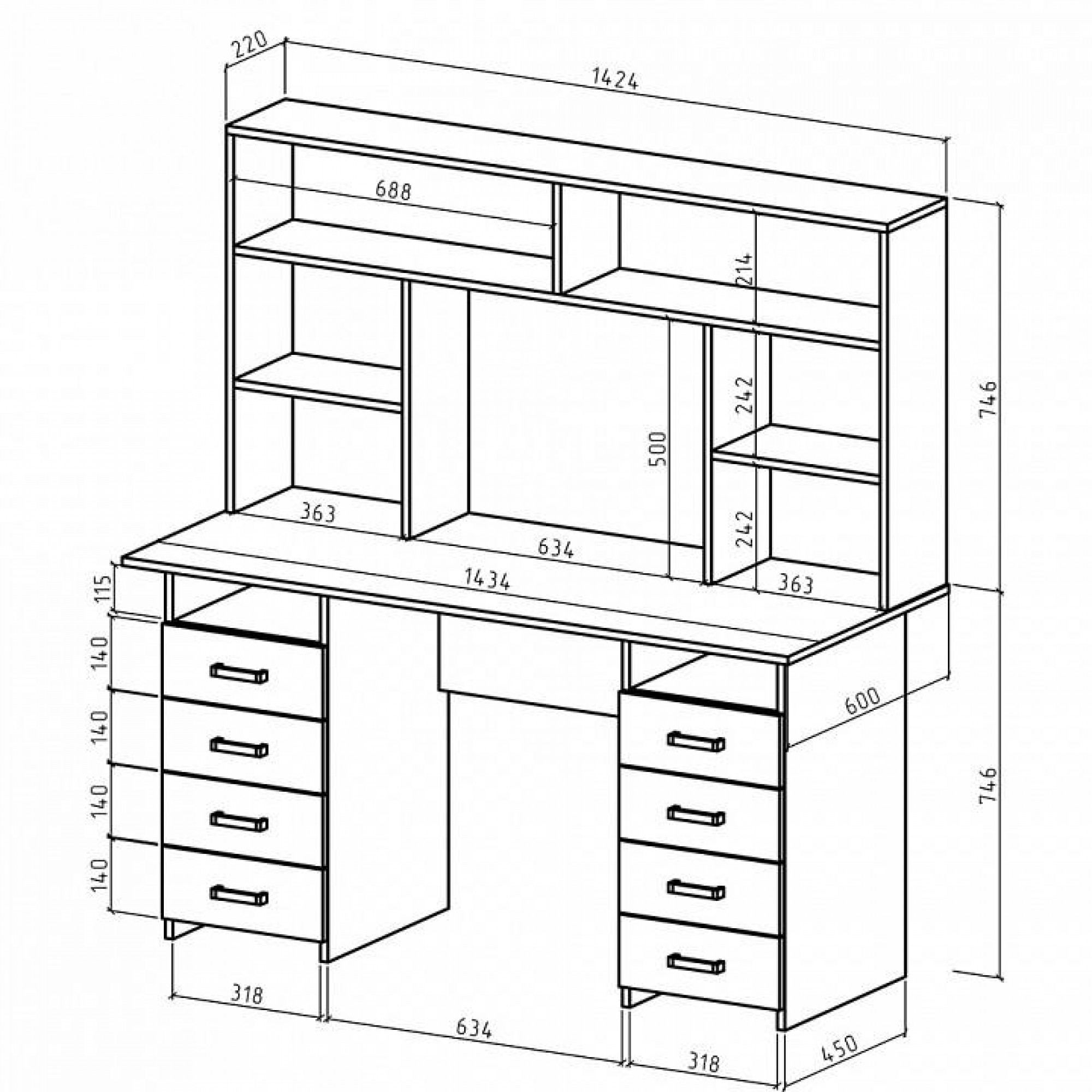 Стол компьютерный Лайт-9 СН    MAS_PSLT-9-SN-DSB