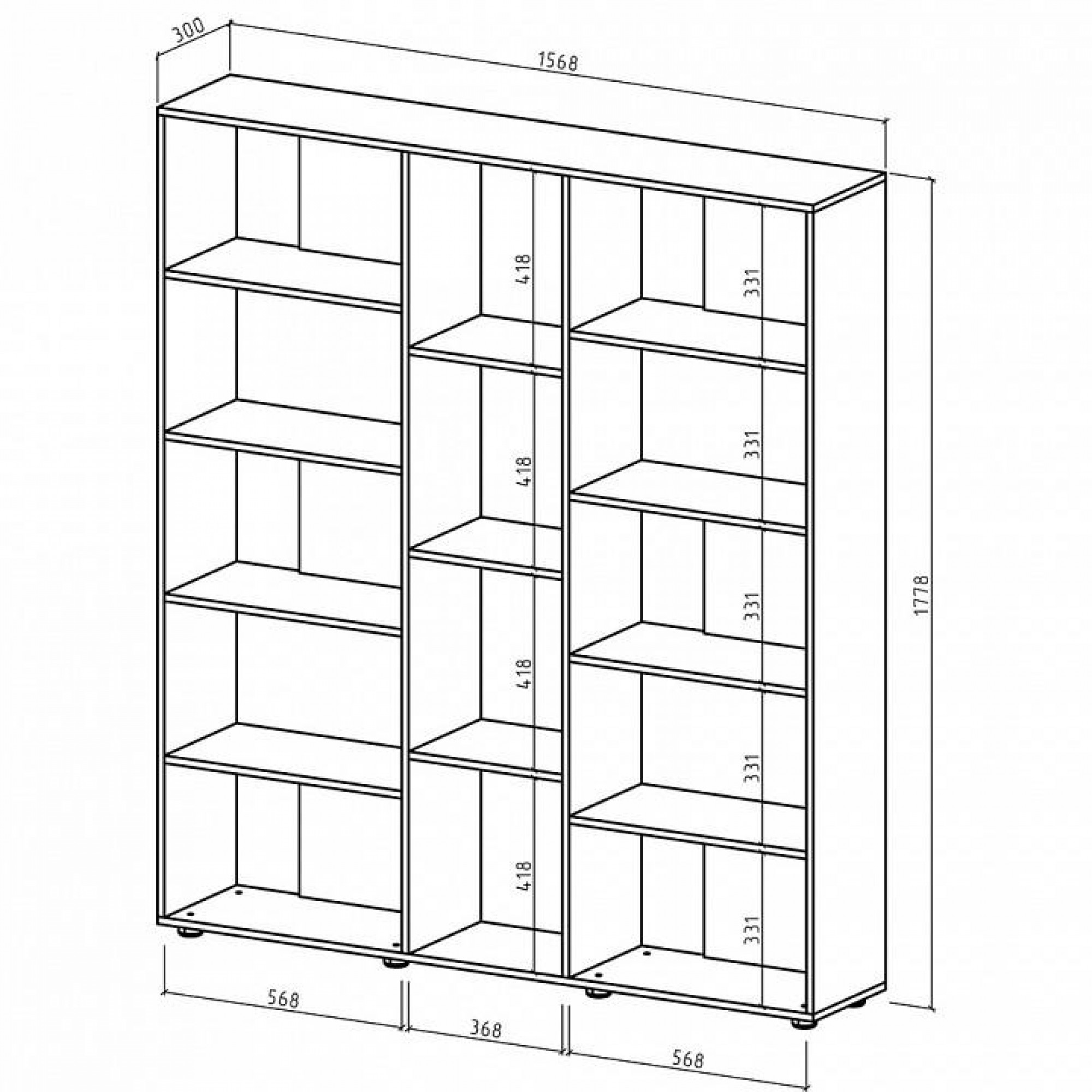 Стеллаж Оксфорд-4    MAS_STOK-4-BEL