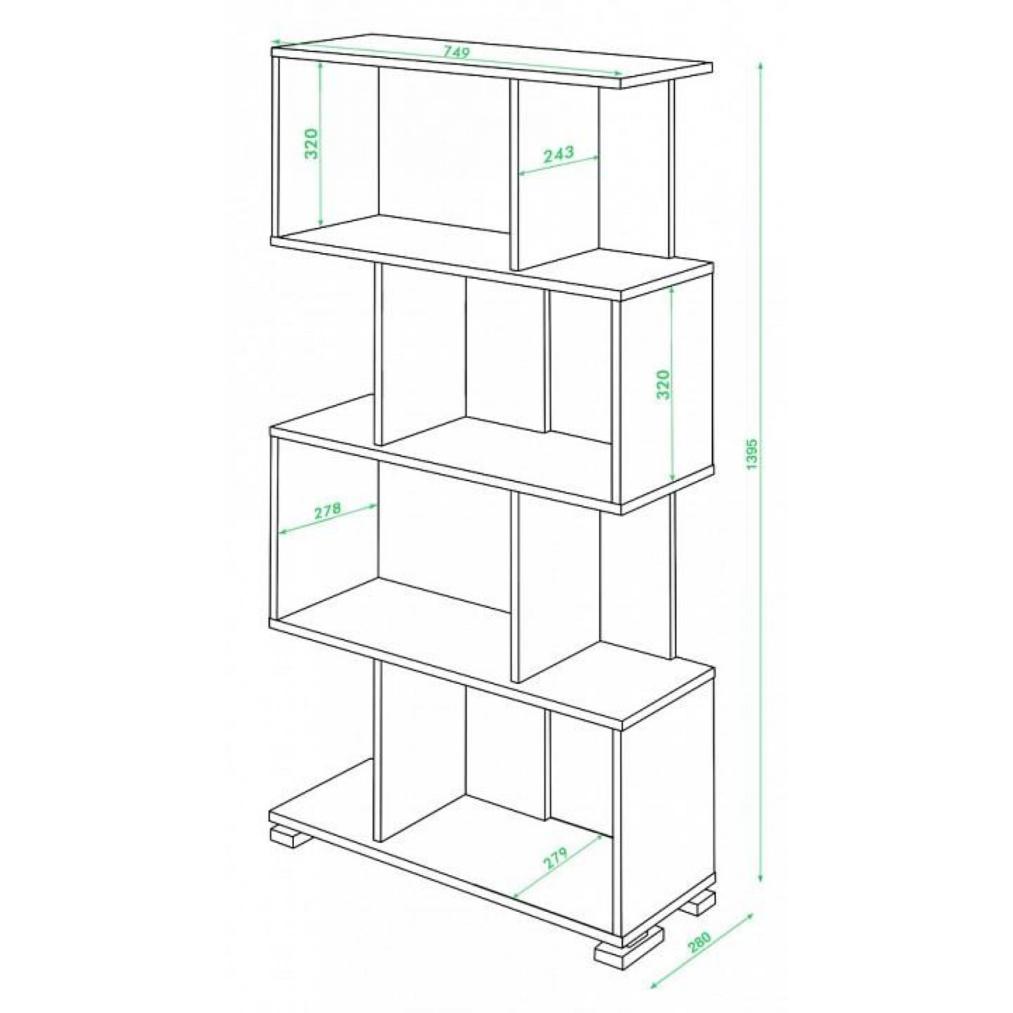 Стеллаж Домино нельсон СЛ-5-4    MER_SL-5-4_NBE