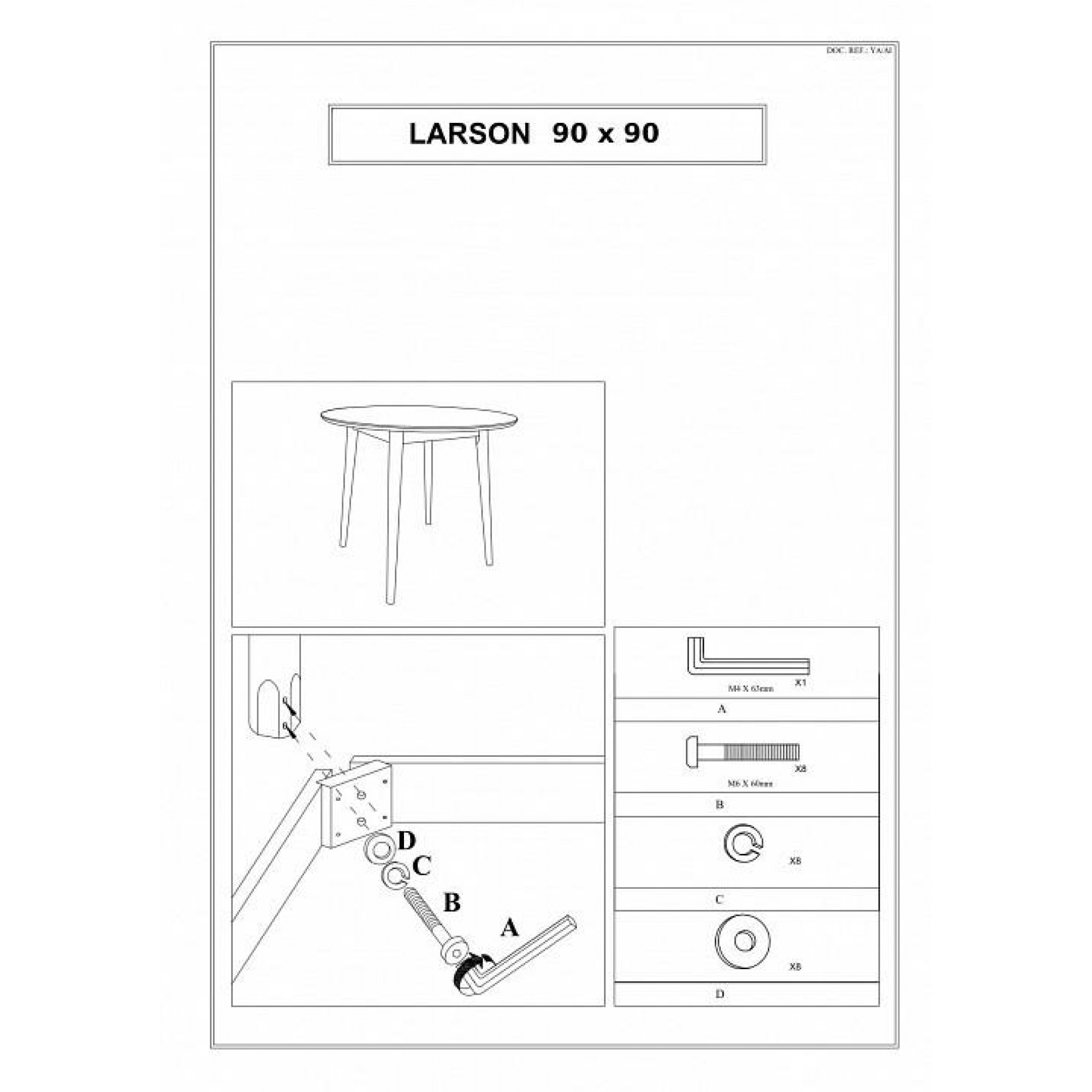 Стол обеденный Larson белый SGN_LARSONB90
