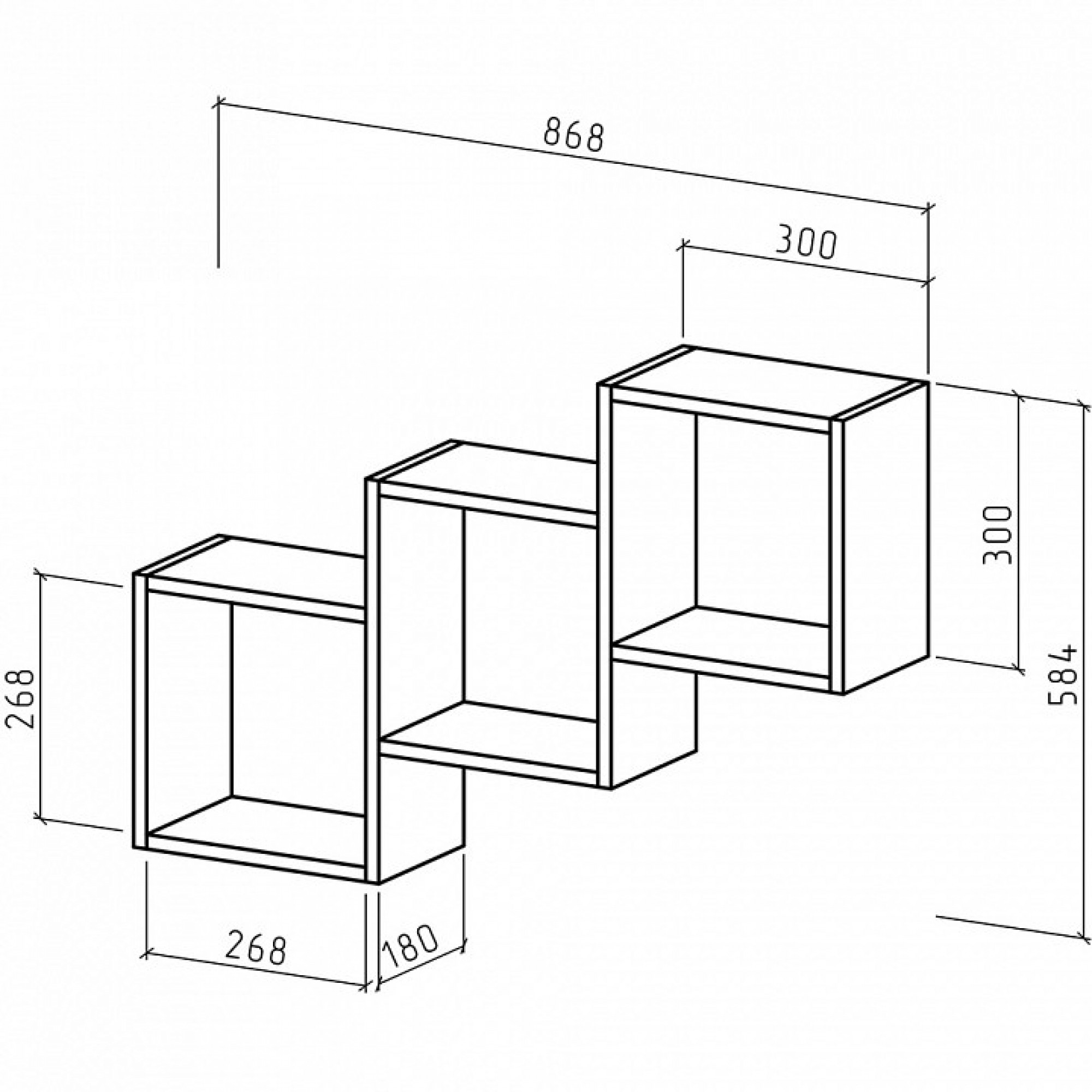 Полка книжная Флэш-2    MAS_PNFL-2-DAT