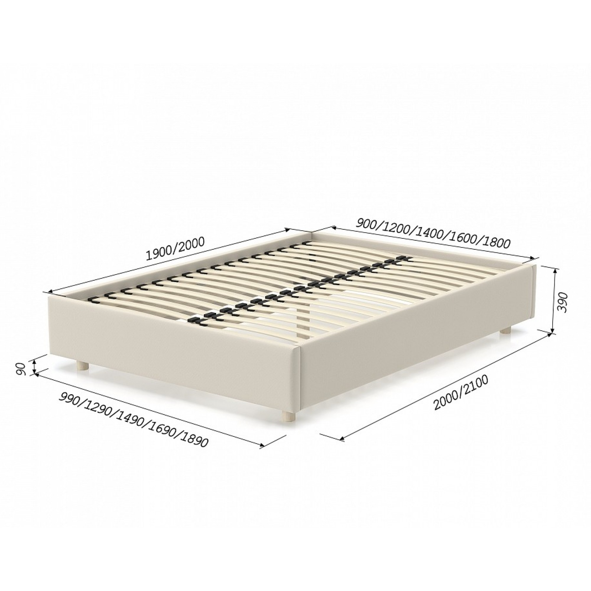 Кровать полутораспальная SleepBox    AND_684set2502